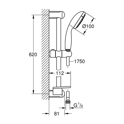 GROHE TEMPESTA 100 TUŠ SET SA 3 VRSTE MLAZA  27927000 2