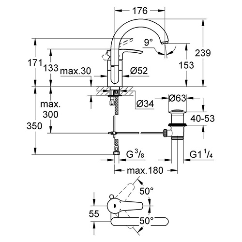 GROHE EUROSTYLE ZA LAVABO L  32444001 2