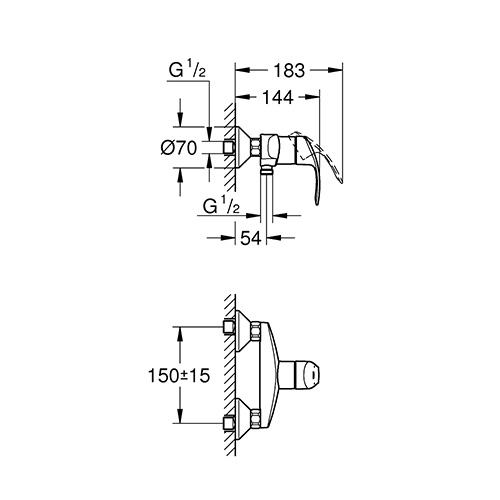 GROHE EUROSMART ZA TUŠ KADU  33555002 2