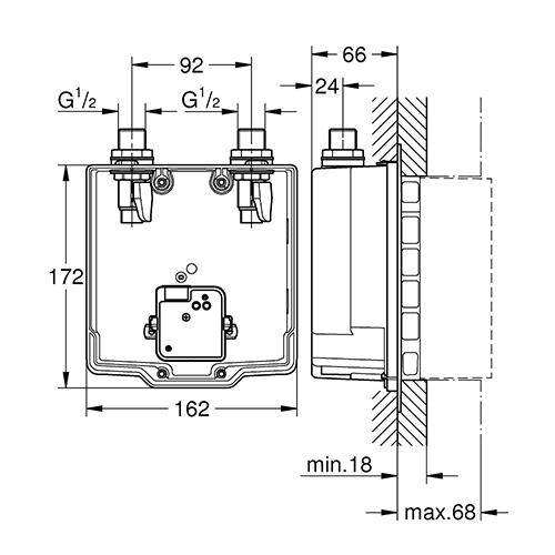 GROHE EUROSMART COSMOPOLITAN E UGRADNO TELO ZA SENZORSKU BATERIJU  36339000 2