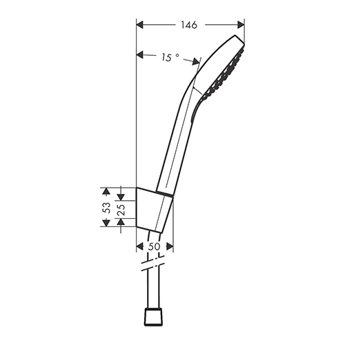 HANSGROHE CROMA SELECT E TUŠ SET 110 VARIO 160 cm BELA/HROM  26413400 2