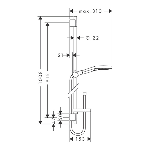 HANSGROHE RAINDANCE SELECT S 120 TUŠ SET 90 cm 3JET SA DRŽAČEM SAPUNA  26631000 2