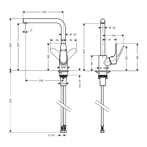 HANSGROHE FOCUS M41 ZA SUDOPERU 280 1JET  31817000 2