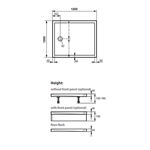 HUPPE PURANO TUŠ KADA 1200 x 1000  202273.055 3