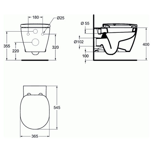 IDEAL STANDARD CONNECT WC ŠOLJA KONZOLNA + DASKA SOFT-CLOSE SLIM  E716601 3