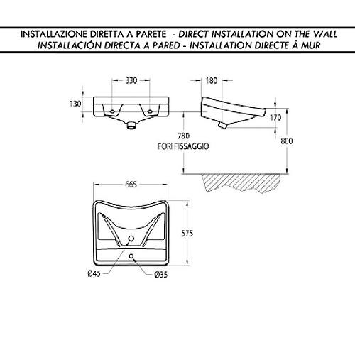 IDRAL INVALIDSKI LAVABO 665 X 565 10192 2