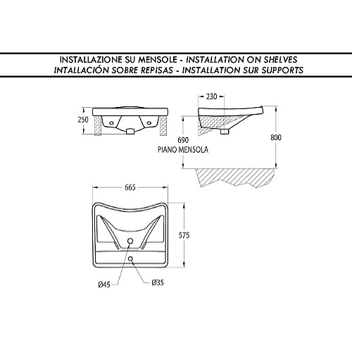 IDRAL INVALIDSKI LAVABO 665 X 565 10192 3