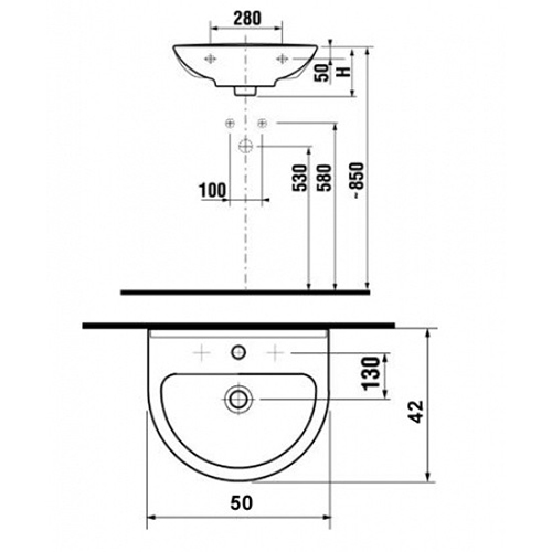 JIKA MIO LAVABO 50 X 42  1071.1 2