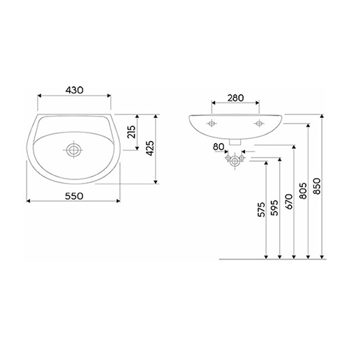 KOLO IDOL LAVABO 550 BEZ RUPE  M11055000 2