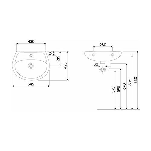 KOLO IDOL LAVABO 550 SA RUPOM  M11155000 2