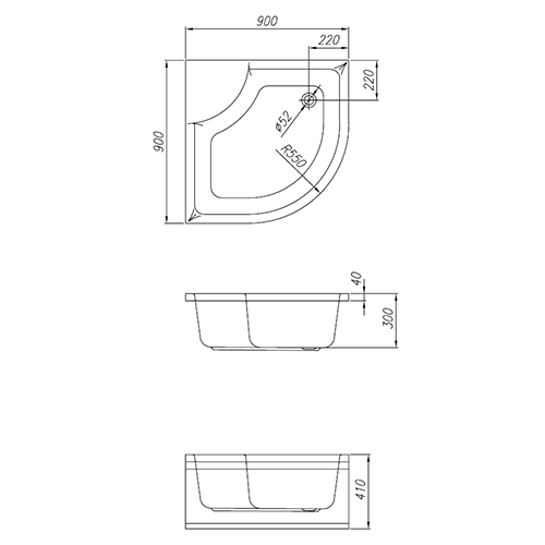 KOLPA SAN TUŠ KADA DIXIE R90  790070 2