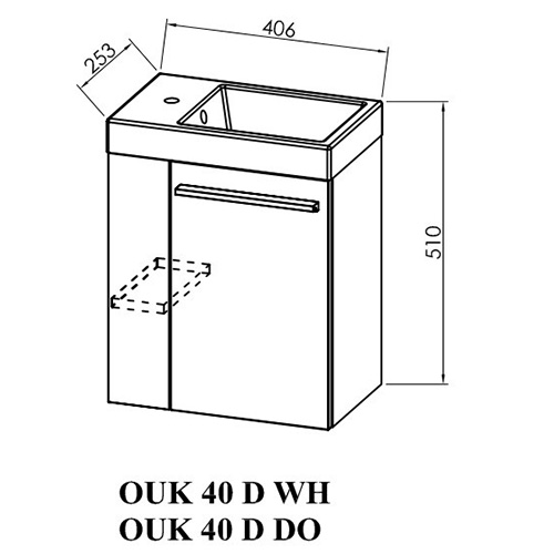 KOLPA SAN KIKI LAVABO SA ORMARIĆEM 40 OUK-D WH  529130 2