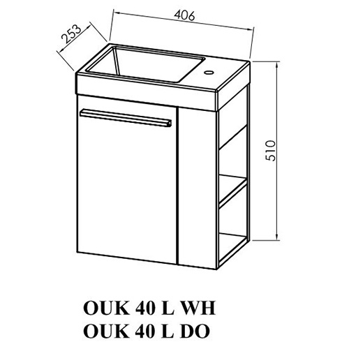 KOLPA SAN KIKI LAVABO SA ORMARIĆEM 40 OUK-L WH  529120 2