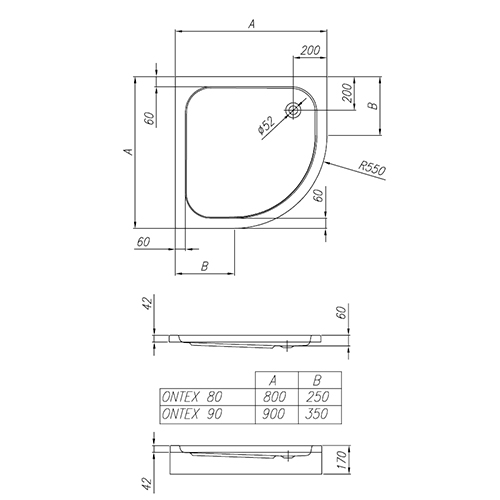 KOLPA SAN TUŠ KADA ONTEX R90  754880 2