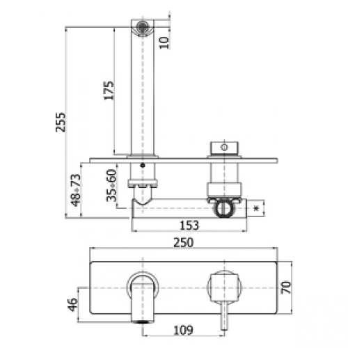 PAFFONI LEVEL BATERIJA ZA LAVABO UGRADNA  LEA101 2