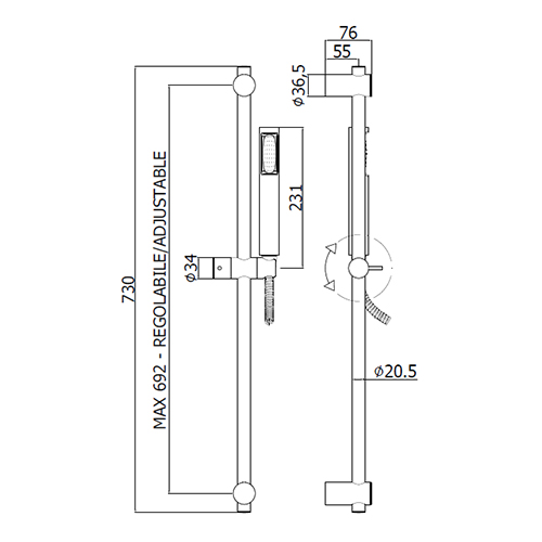 PAFFONI STICK NEW TUŠ GARNITURA  ZSAL150 2