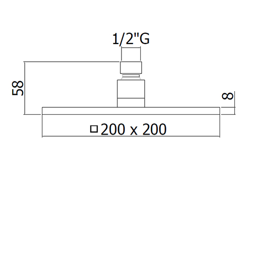 PAFFONI LEVEL TUŠ GLAVA ČETVRTASTA 200x200  ZSOF075CR 2