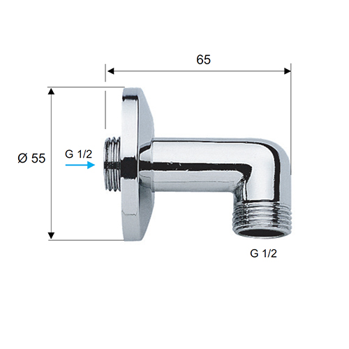 REMER PRIKLJUČAK ZA TUŠ CREVO ZA UGRADNU BATERIJU 1/2Mx1/2M  309 2