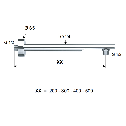 REMER IZLIV ZA TUŠIĆ MINIMAL ugrad.bater.40cm  348 N 2