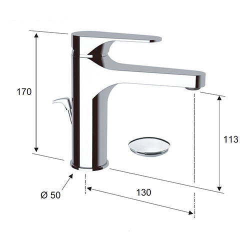 REMER CLASS BATERIJA ZA LAVABO sa podsklopom visoka  L 10 L 2