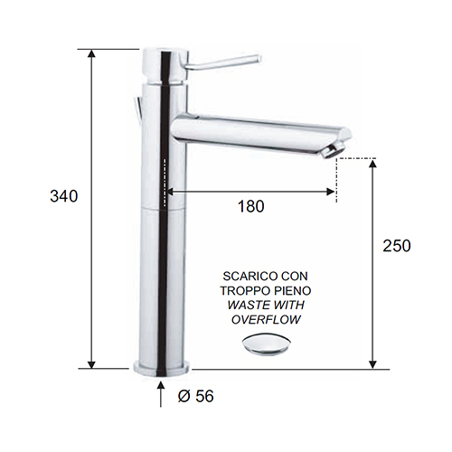 REMER MINIMAL BATERIJA ZA LAVABO XL SA PODSKLOPOM  N10L XL 2 2