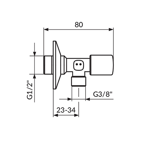 EK VENTIL 1/2" X 3/8" VIRBLA ROSAN  A611238 2