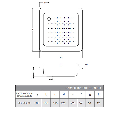 SMAVIT TUŠ KADA METALNA 90x90  403021 2