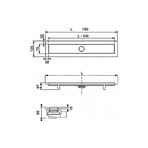 TECE  LINUS 2/1 SET 700 mm  15103070 2