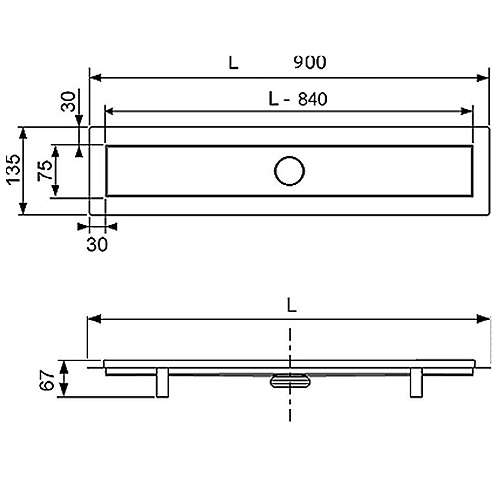 TECE  LINUS 2/1 SET 900 mm  15103090 2