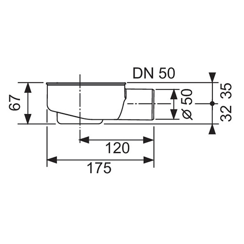 TECE DRAINLINE ODVOD F 50 H=95mm  650000 2