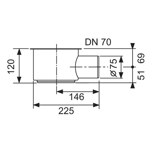 TECE DRAINLINE ODVOD F 75 120mm  650002 2