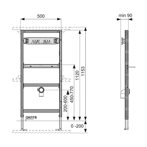 TECE KONZOLA ZA PISOAR 112 cm, SUVA UGRADNJA  9320010 2