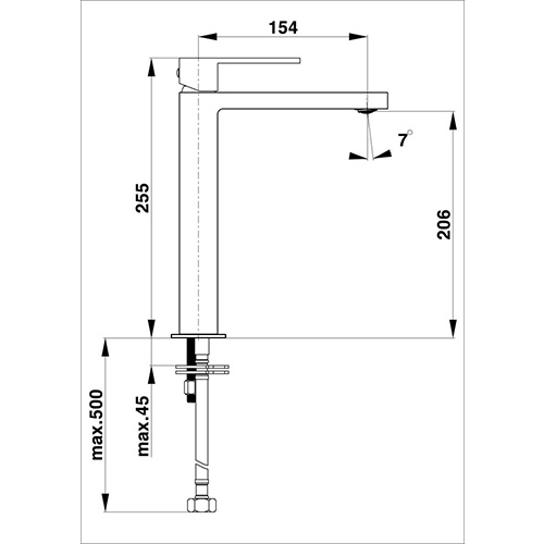 UNITAS SQ BATERIJA ZA LAVABO VISOKA  UH00058 2