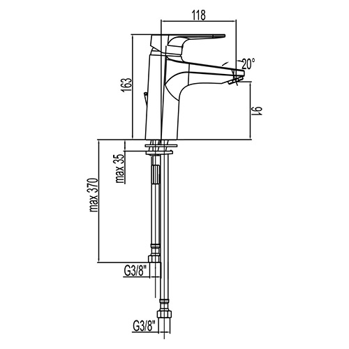 UNITAS INFINITY BATERIJA ZA LAVABO VISOKA 3 CEVI  UH01012 2