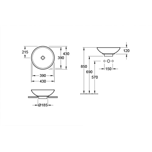 VILLEROY & BOCH LOOP & FRIENDS LAVABO 430 mm NADGRADNI  51440101  2