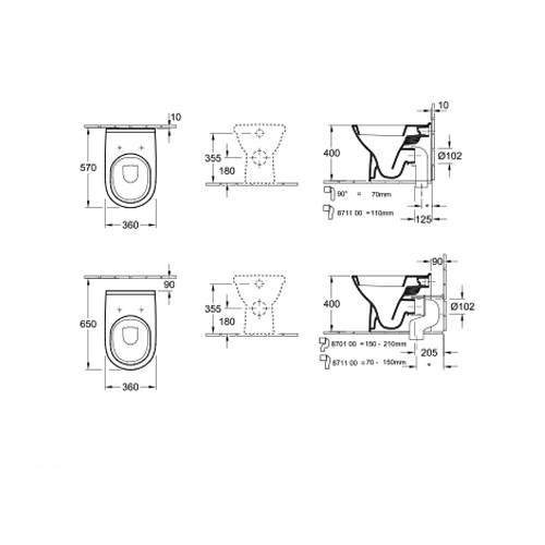 VILLEROY & BOCH O.NOVO WC ŠOLJA PODNA  56571001 3