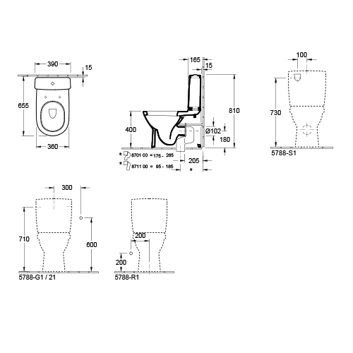 VILLEROY & BOCH O.NOVO MONOBLOK  56581001+5788 3