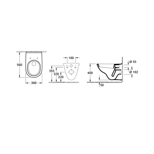 VILLEROY & BOCH O.NOVO WC ŠOLJA KONZOLNA  56601001 3