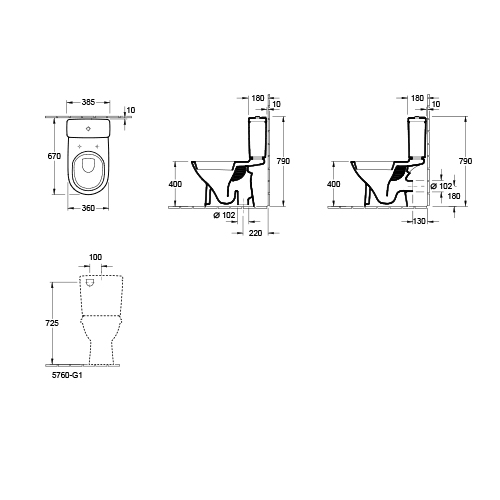 VILLEROY & BOCH O.NOVO MONOBLOK BALTIK  56611001+5760G1 3