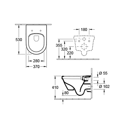 VILLEROY & BOCH OMNIA ARCHITECTURA WC ŠOLJA KONZOLNA RIMLESS SA SOFTCLOSE DASKOM  5684HR01 4