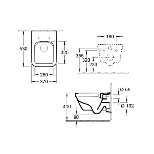 VILLEROY & BOCH ARCHITECTURA WC ŠOLJA KONZOLNA RIMLESS SA SOFTCLOSE DASKOM  5685HR01 4