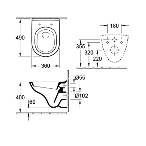 VILLEROY & BOCH O.NOVO WC ŠOLJA KONZOLNA COMPACT  56881001 3