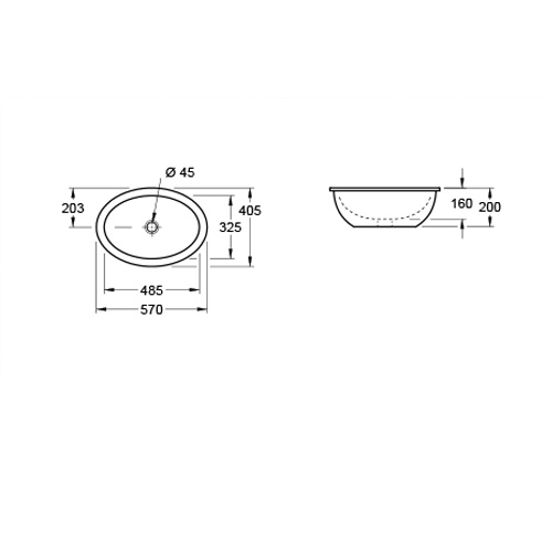 VILLEROY & BOCH LOOP & FRIENDS LAVABO 485 x 325 mm PODGRADNI  61612101 2