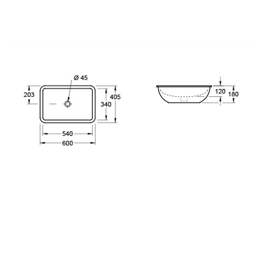 VILLEROY & BOCH LOOP & FRIENDS LAVABO 540 x 340 mm PODGRADNI  61630001 2