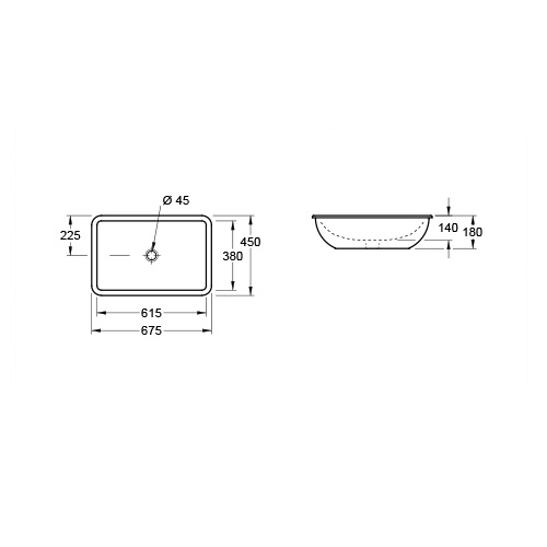 VILLEROY & BOCH LOOP & FRIENDS LAVABO 615 x 380 mm PODGRADNI  61632001 2