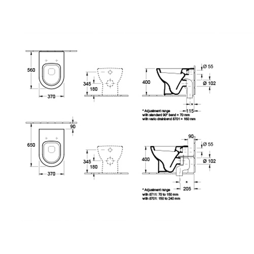 VILLEROY & BOCH SUBWAY WC ŠOLJA PODNA  66071001 3