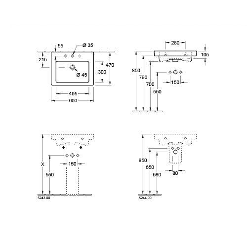 CITY URBAN ARTEON 61 ORMARIĆ BELI 5557 + LAVABO VILLEROY & BOCH SUBWAY 2.0 60X47  71136001 4