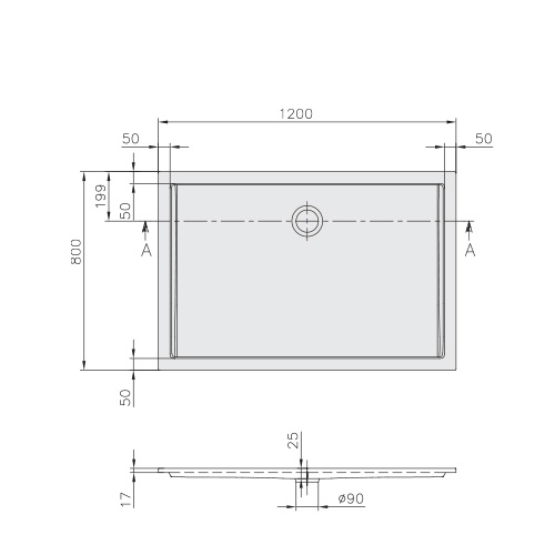 VILLEROY & BOCH FUTURION TUŠ KADA 1200 x 800 x 17 mm  UDQ1280FFL2V-01 2