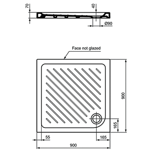 VIDIMA TUŠ KADA KERAMIČKA 90x90  W836301 2