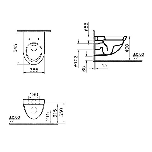 VITRA FORM 500 WC ŠOLJA KONZOLNA  4305B003-0075 2